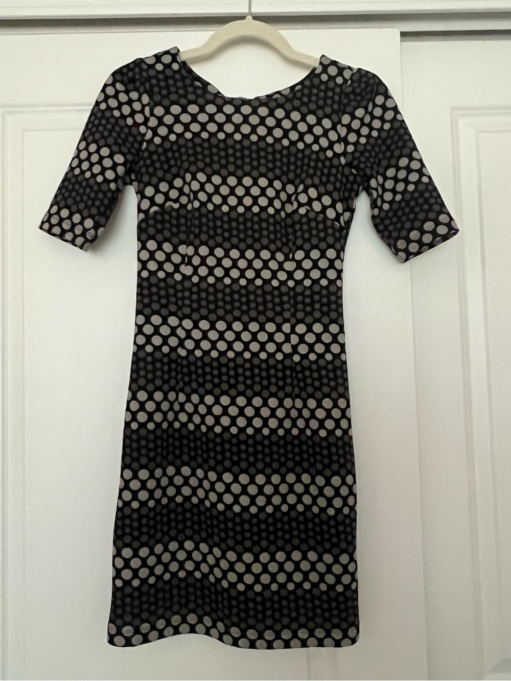 Donna Ricco Black and White Polka Dot Midi Dress